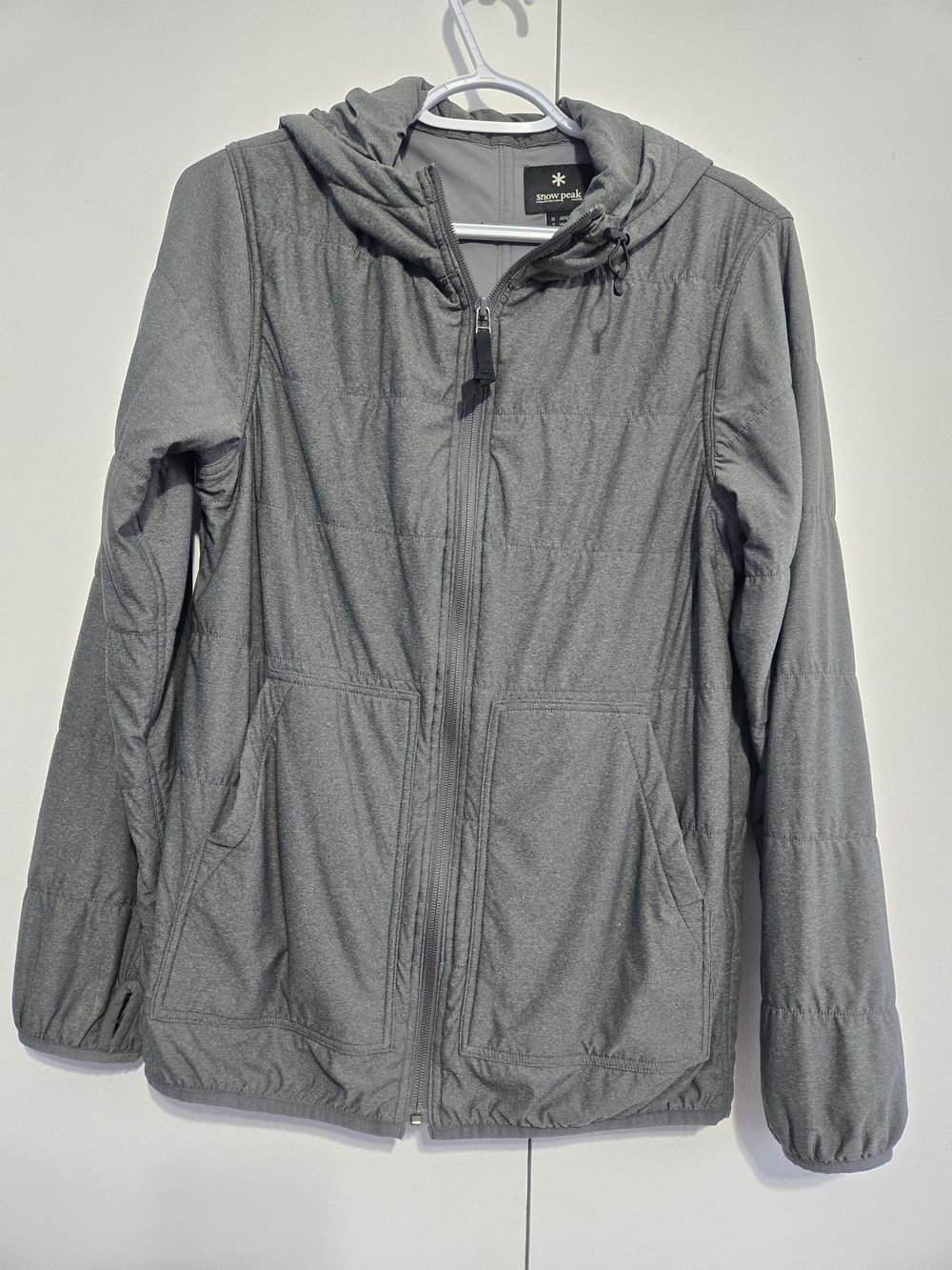 Snow Peak Insulated Hooded Jacket Women Small Gray Lightweight Puffer Coat